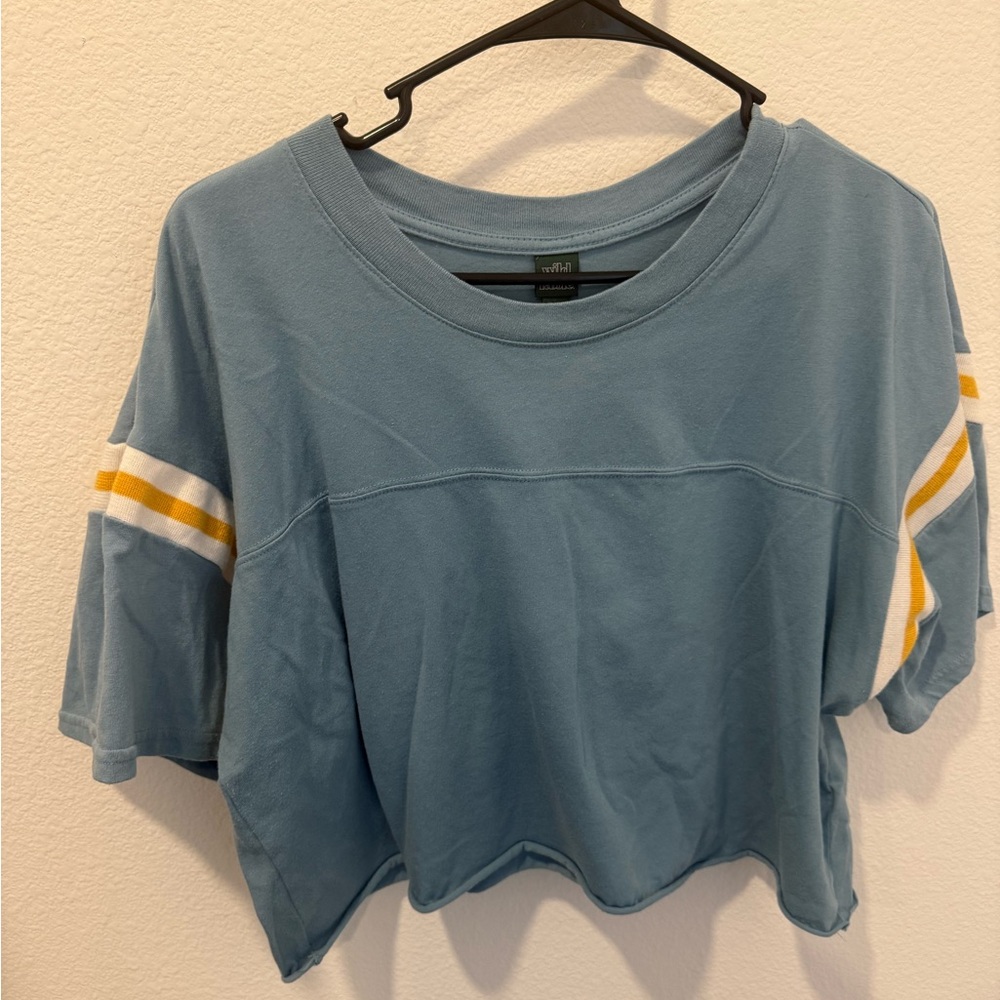 Wild Fable Blue Boxy Crop T-Shirt